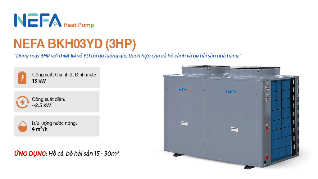 Máy bơm nhiệt cho hồ cá BKH03YD