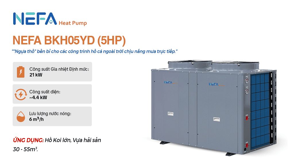Máy bơm nhiệt cho hồ cá BKH05YD