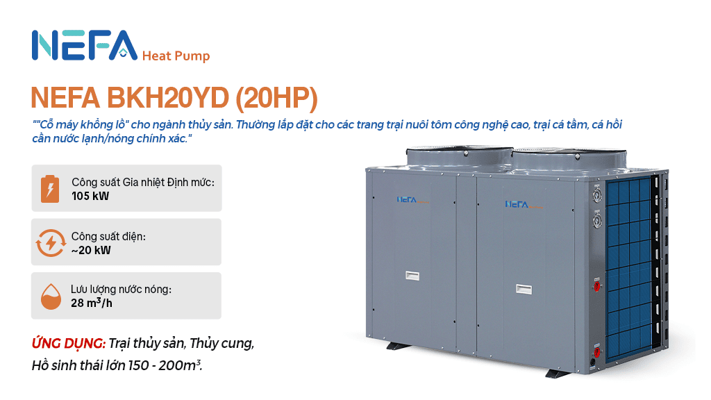 Máy bơm nhiệt cho hồ cá BKH20YD