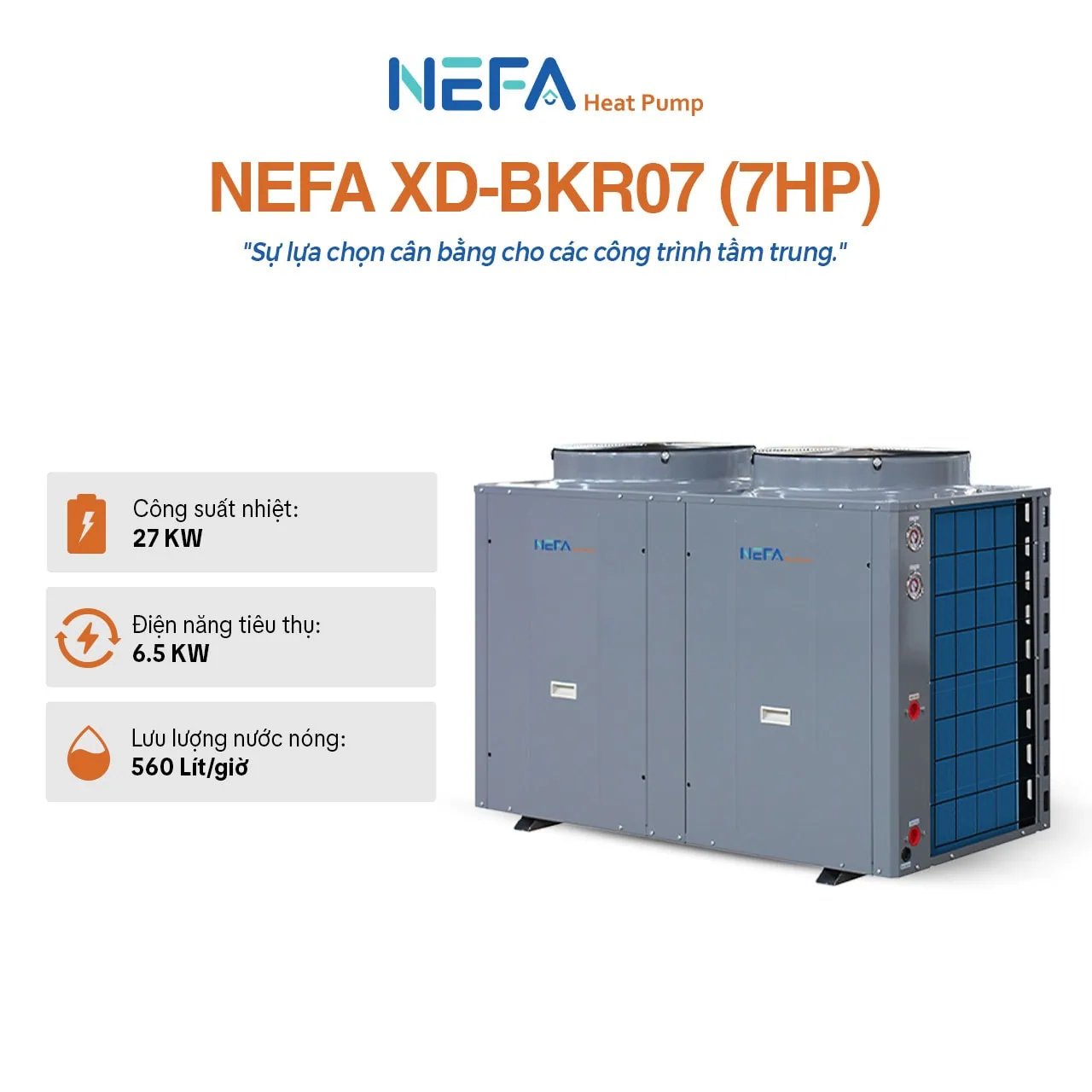 Hệ thống nước nóng trung tâm dòng công nghiệp Nefa XD-BKR07