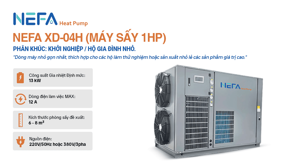 Máy sấy bơm nhiệt XD-04H