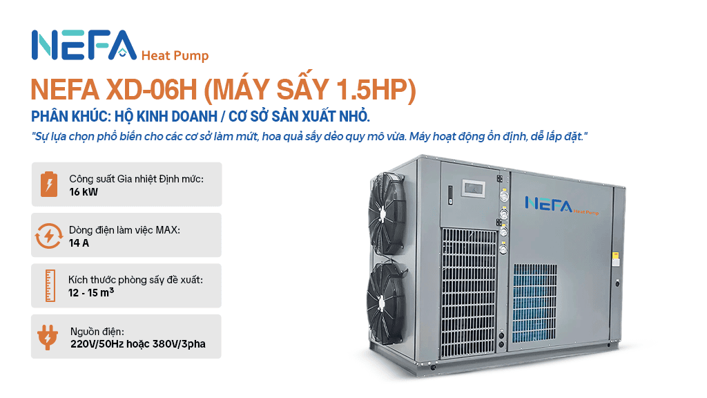 Máy sấy bơm nhiệt XD-06H