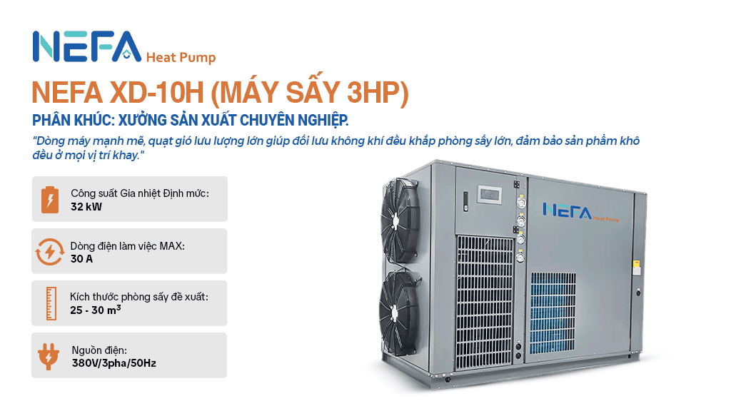 Máy sấy bơm nhiệt XD-10H