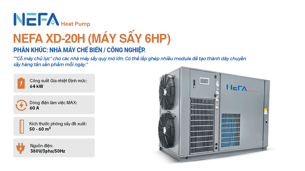 Máy sấy bơm nhiệt XD-20H