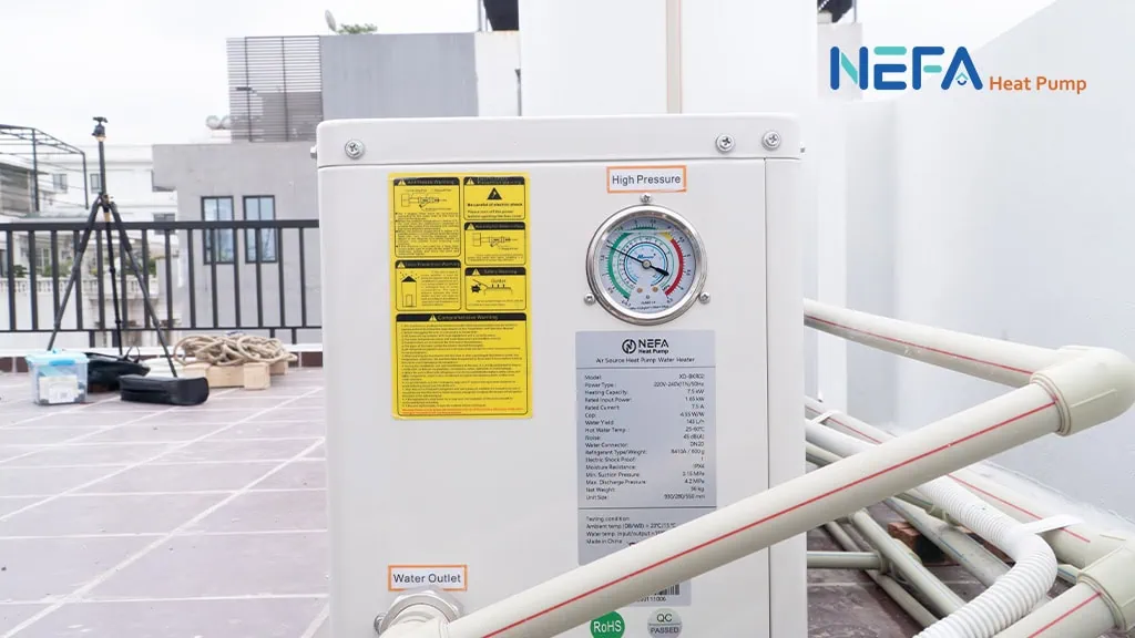 Áp suất bao nhiêu là bình thường khi máy Heatpump đang chạy?
